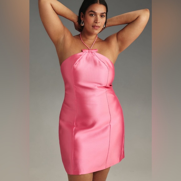 Anthropologie Hutch Bow Halter Slim Mini Dress - Picture 1 of 15